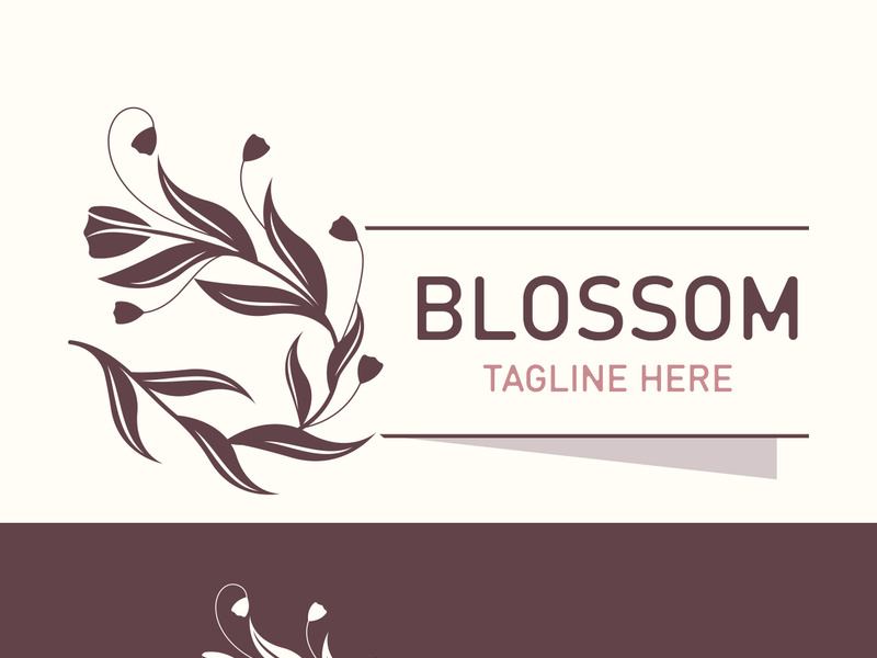 Blossom floral beautiful leaf and flower vector art, icon graphic decoration business wedding template