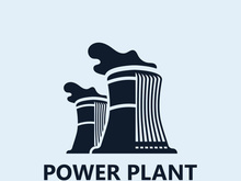 Power plant vector icon. Nuclear cooling Factory sign. Industry symbol. Simple isolated logo