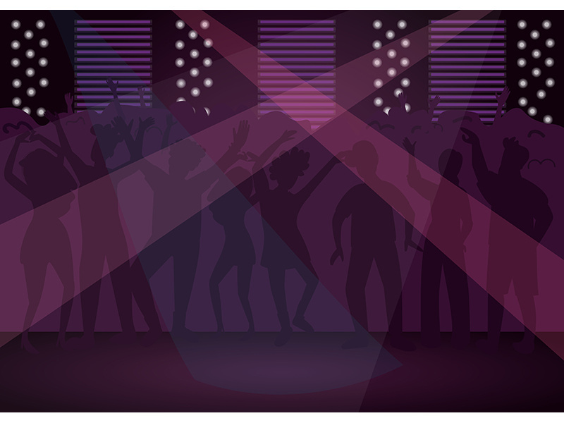 Nightclub flat color vector illustration