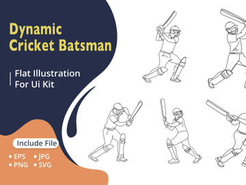 Dynamic cricket batsman preview picture