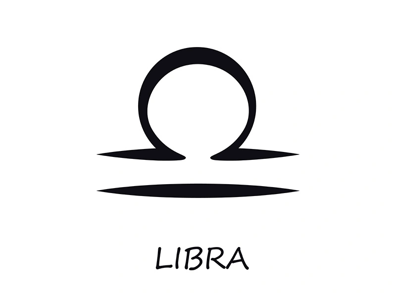 Libra zodiac sign black vector illustration