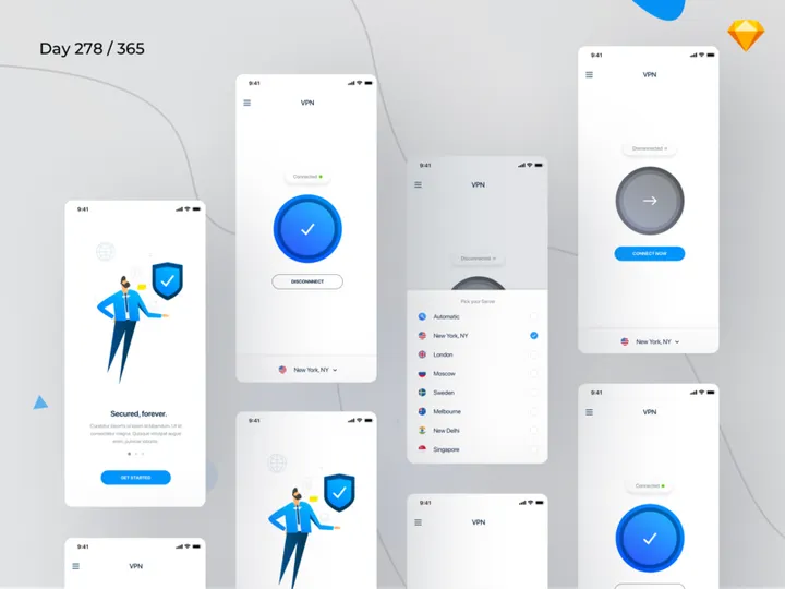 VPN Mobile App UI Kit preview picture