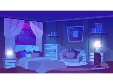 Classic bedroom flat vector illustration preview picture