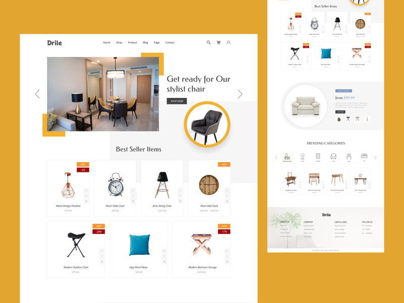 Furniture shop Landing Page Design