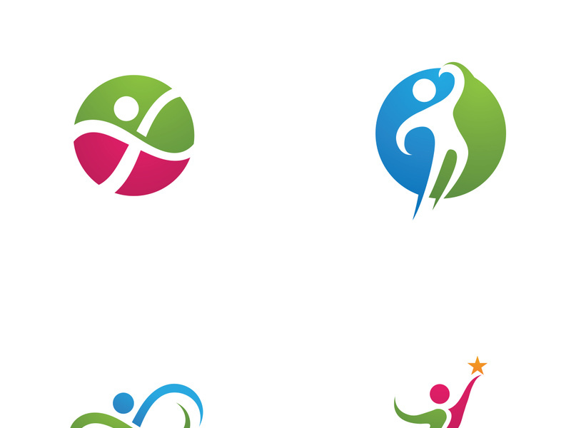 Fun and happy people logo sign illustration vector design