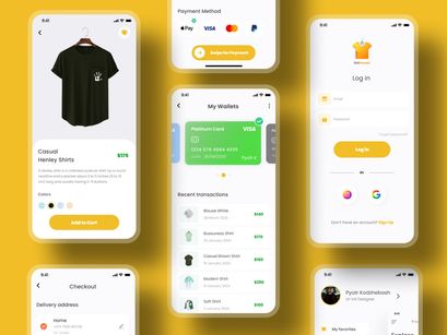 E-Commerce UI Kit for Mobile App Design - GetDresser - UI Design