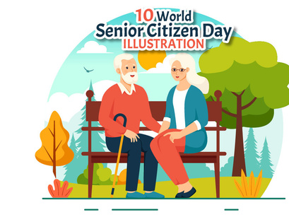 10 World Senior Citizen Day Illustration