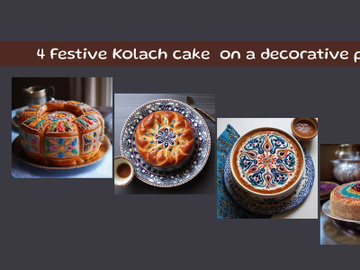 Festive Kolach cake  on a decorative plate preview picture