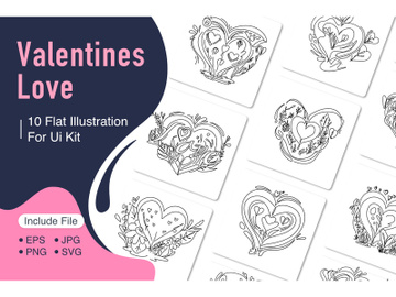 Modern Flat Valentines Day Illustration preview picture