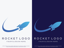 Creative and modern rocket logo,starship launch template.