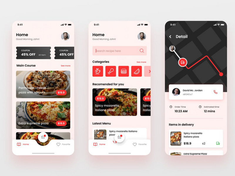 Pizza Delivery App Design Template