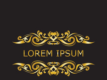 Gold luxury floral vintage monogram decorative logo template