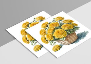 Watercolor Floral Flower Basket Design