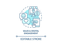 Sales and digital engagement turquoise concept icon preview picture