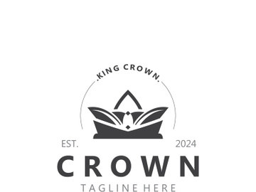 Crown logo simple design template. Vintage Crown Logo Royal King Queen concept symbol icon preview picture