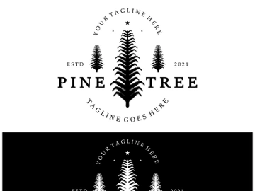 simple pine or fir tree logo,evergreen.for pine forest,adventurers,camping,nature,badges and business.vector preview picture