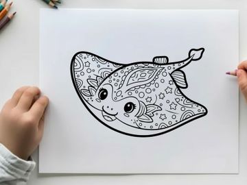 Cute cartoon fish with stars vector illustration flat design preview picture