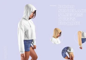Women Crop Top Hoodie MockUp