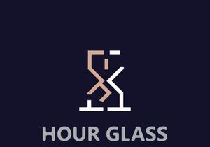 Hourglass logo ancient vintage style object design template flat vector