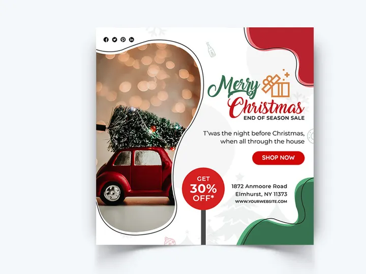 Christmas Sale Social Media Posts Template (AI)