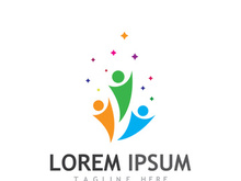 Community of people logo design with creative idea.