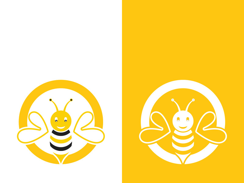 Bee logo vector icon illustration design