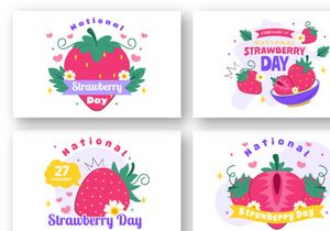 10 National Strawberry Day Illustration