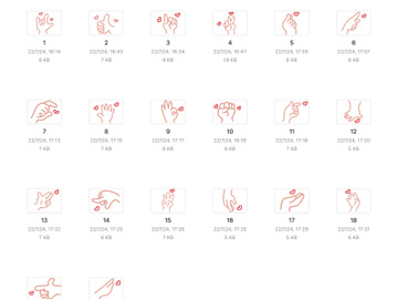 20 icons svg hands heart beige red preview picture