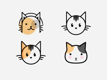 cute cat head cartoon logo cat head Good for cat care related products preview picture