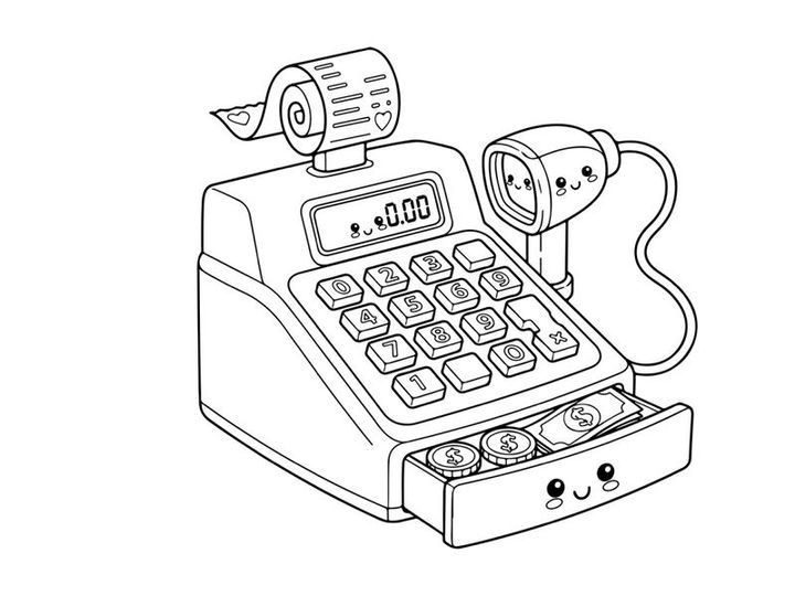 Cash register payment transaction vector illustration flat design