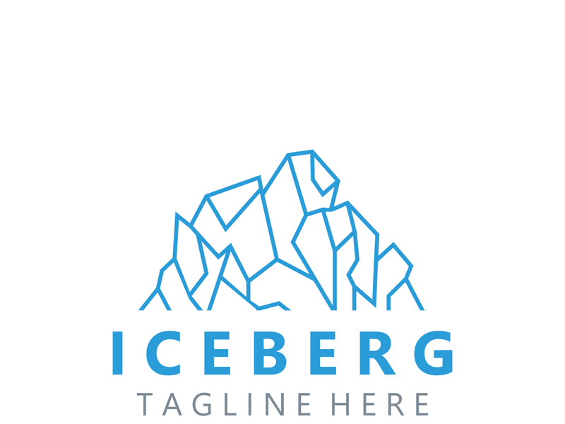 Iceberg Logo Design,simple ice mountain landscape Template vector Illustration