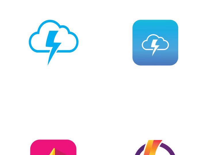 Colorful electric lightning logo design.