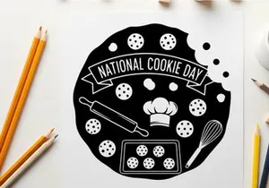 national cookie day celebration flat design vector illustration