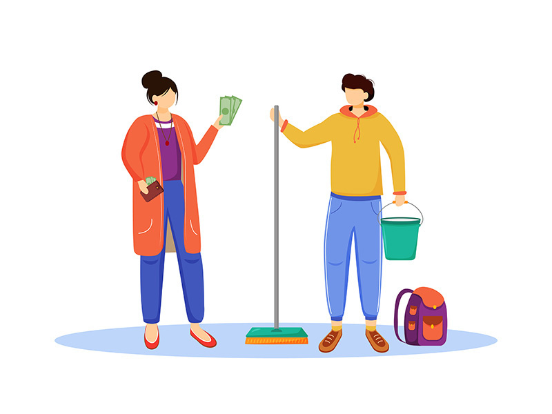 Earning money flat vector illustration