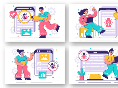9 Bugs Tracking Tool Illustration
