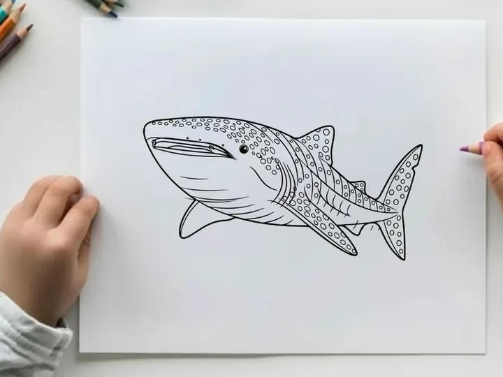 Whale swimming underwater flat design vector illustration