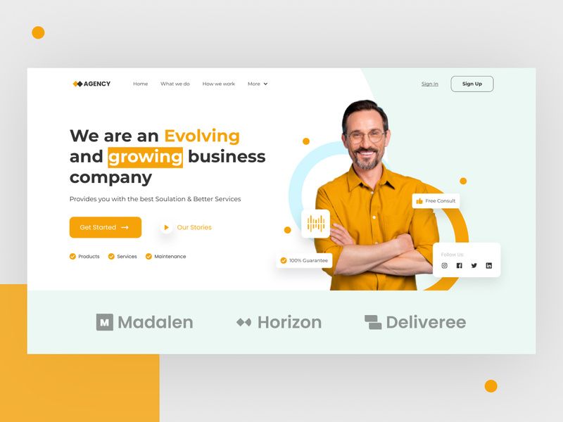 Agency - Business Landing Page - Header