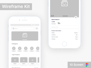 Wireframe UI Kit for E- Commerce preview picture
