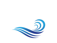 Water wave icon vector template logo