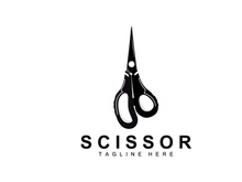 Scissors Logo Design, Barbershop Shaver Vector, Babershop Scissors Brand Illustration