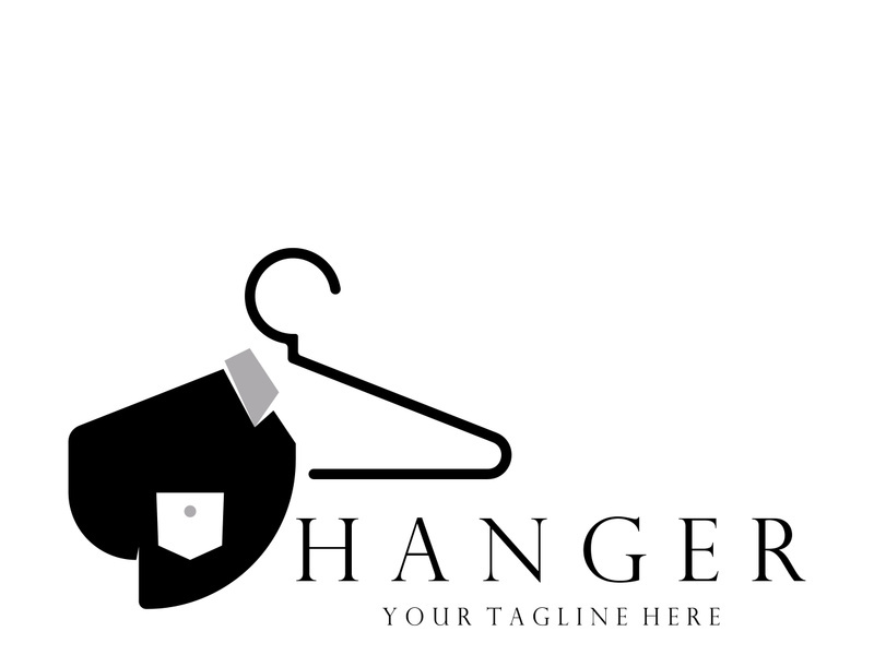 Simple clothes hanger logo details with creative design.for business, boutique, fashion, lifestyle, beauty, wardrobe, wedding dress, clothing store