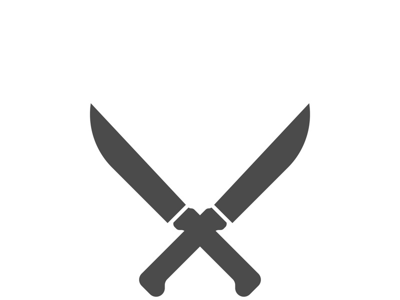 Knife logo icon template and symbol vector design illustration