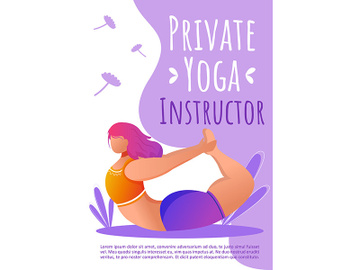Private yoga instructor brochure template preview picture