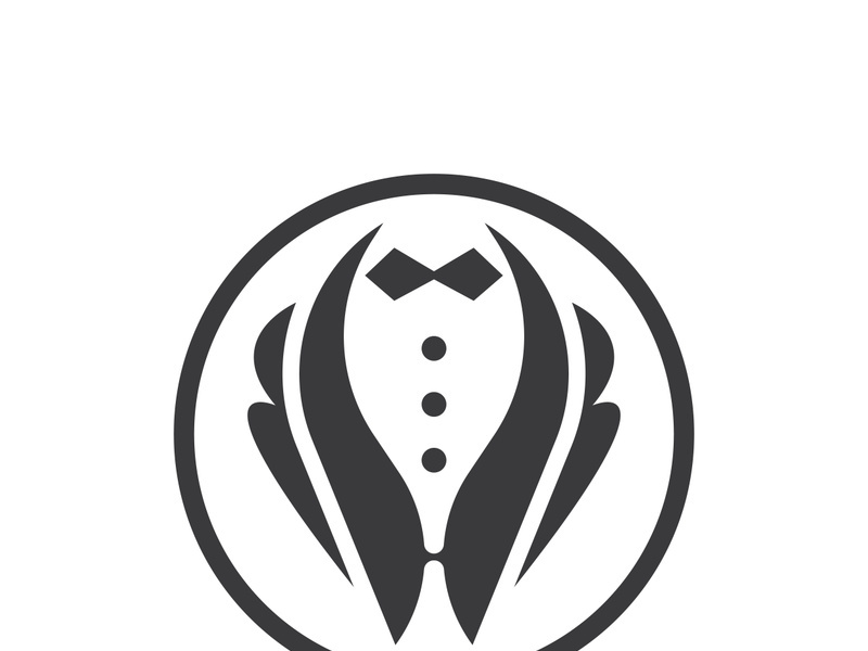 Classic tie icon and suit fashion man logo design