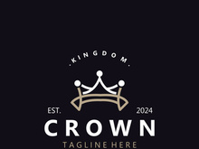Crown logo simple design template. Vintage Crown Logo Royal King Queen concept symbol icon