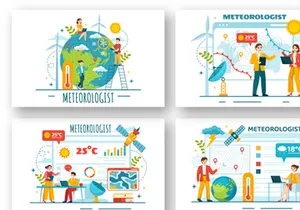14 Meteorologist Vector Illustration