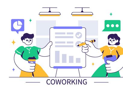 10 Coworking Business Illustration