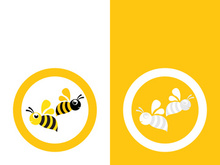 Bee logo vector icon illustration design