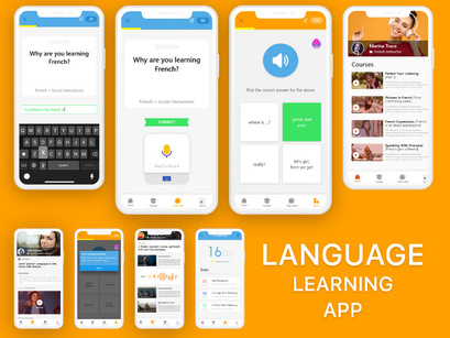 Best Language Learning and Teaching App Full UI Kit