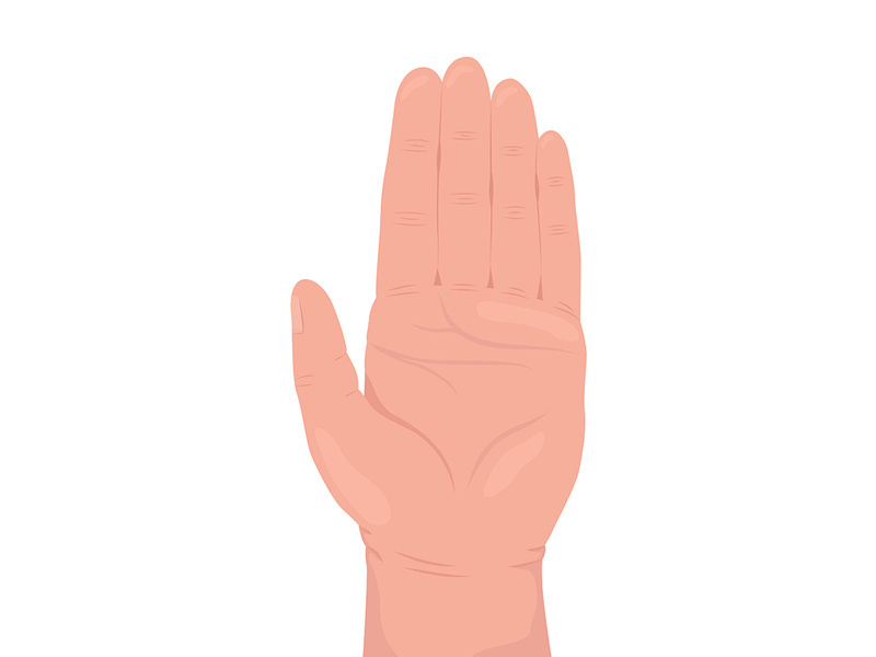 Restriction semi flat color vector hand gesture